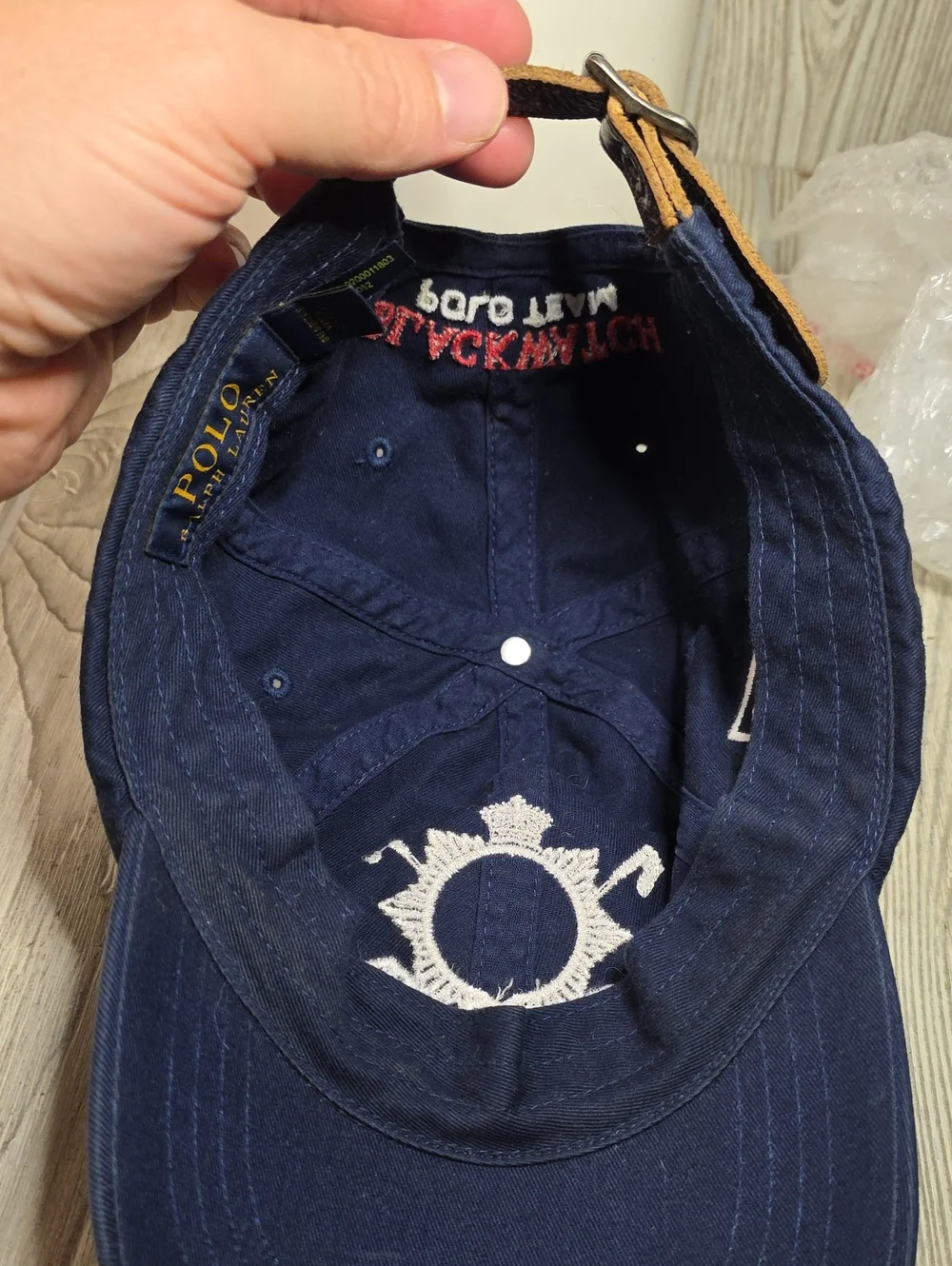 Polo Ralph Lauren Navy Blue Embroidered Black Watch Polo Team Emblem Hat